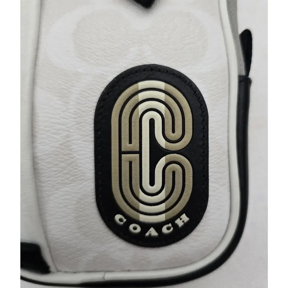 Coach Colorblock Pouch Hybrid-Signature Canvas W/Coach Patch C4269 Chalk Steam